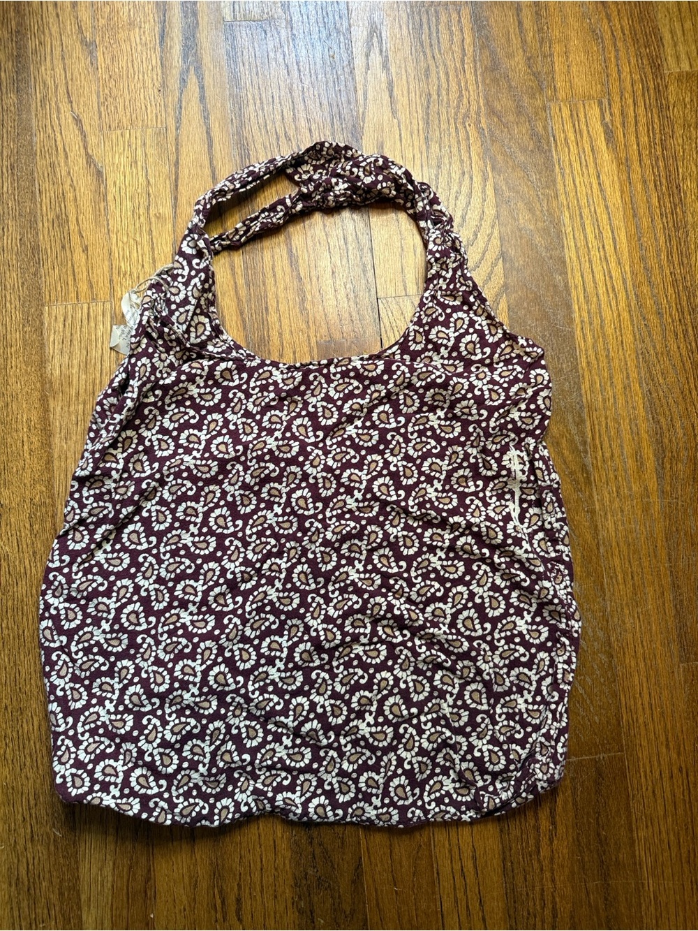 Women’s shopper/tote Bag in Burgundy paisley and Cream